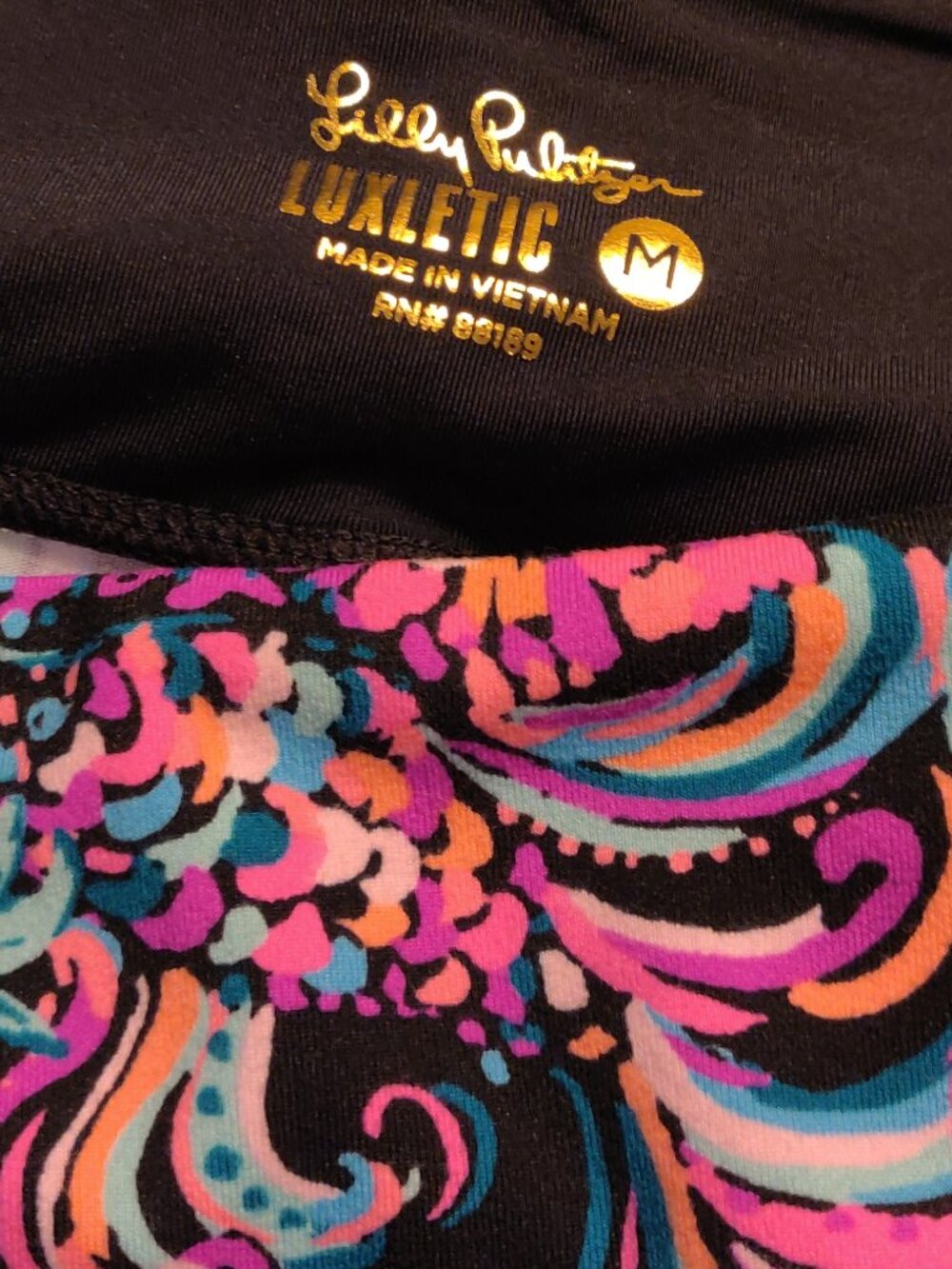 Lilly Pulitzer Luxletic Weekender Mid Rise Yoga Pant Medium Twilight Coral - Picture 2 of 5